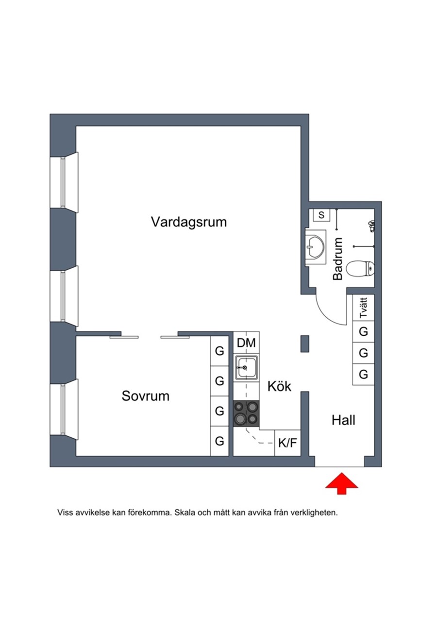 Planritning Grevgatan 57