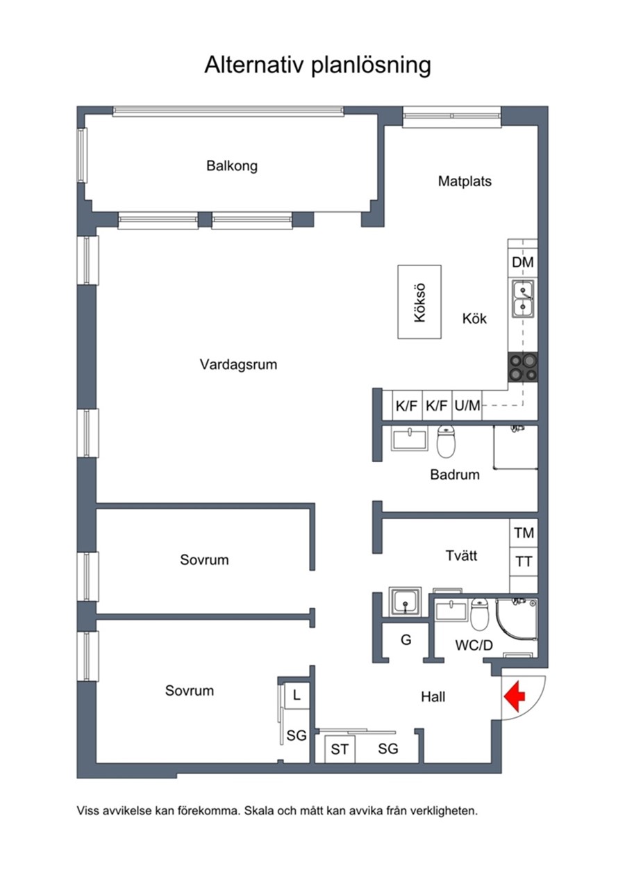 Planritning Mjölnarvägen 8A