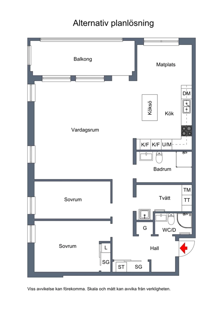 Planritning Mjölnarvägen 8A