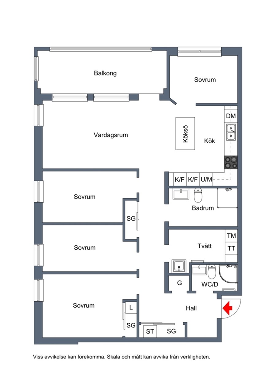 Planritning Mjölnarvägen 8A