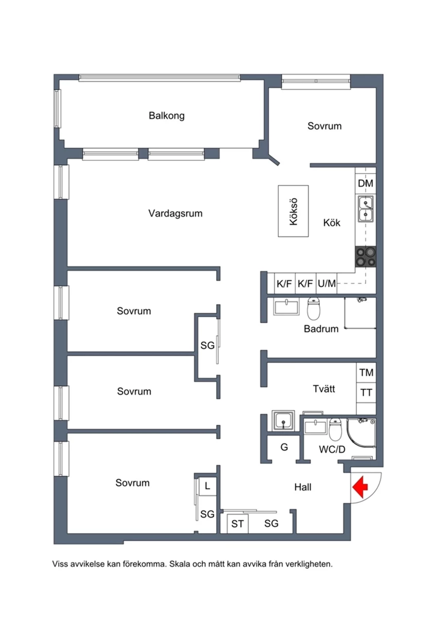 Planritning Mjölnarvägen 8A