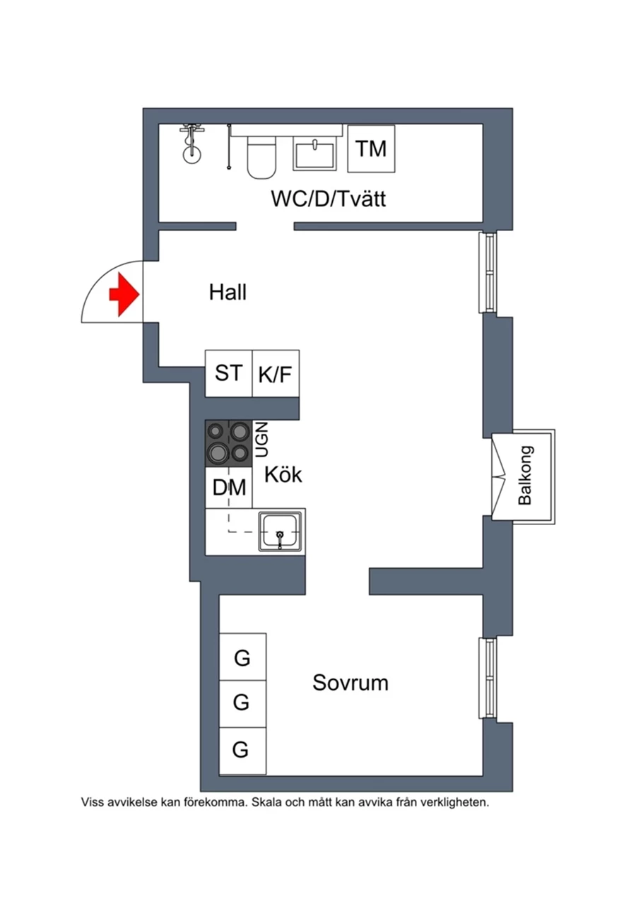 Planritning Bondegatan 1B