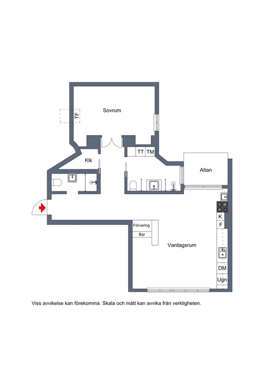 Planritning Bondegatan 1D