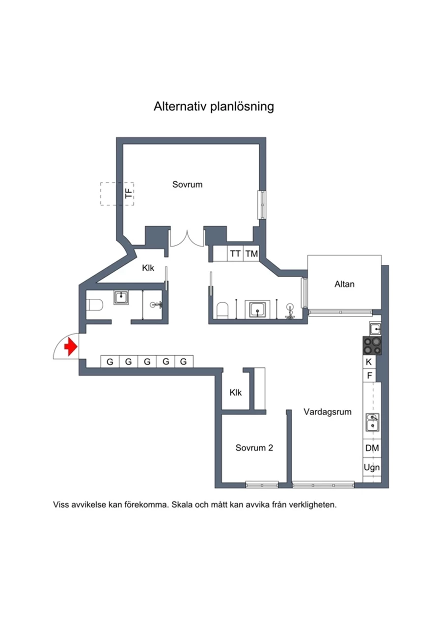 Planritning Bondegatan 1D